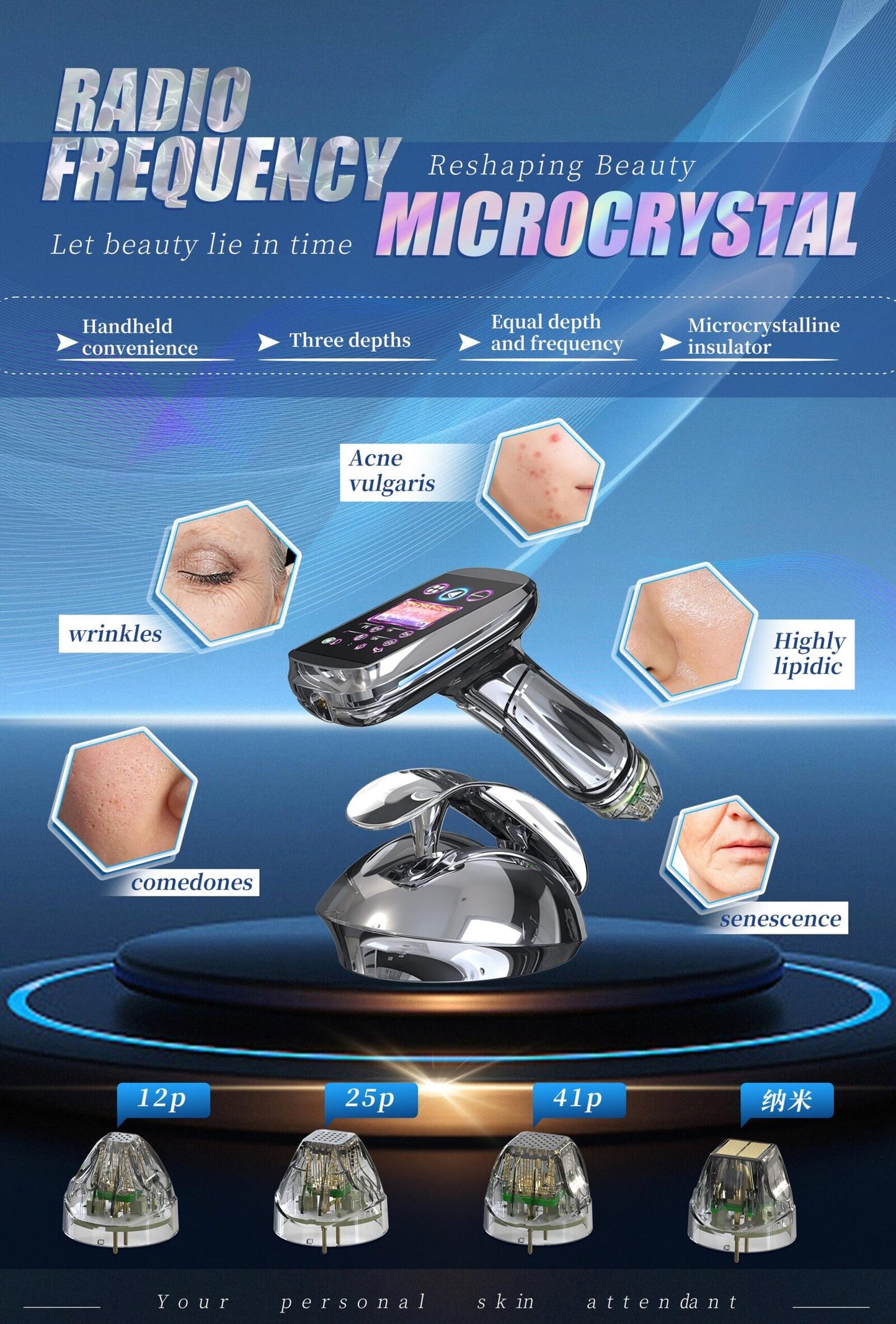 SK-A68 RF Microneedling Device dual-frequency RF technology